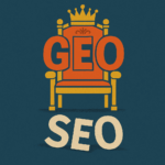 Generative Engine Optimisation dethroning traditional SEO illustrated by letters on a throne